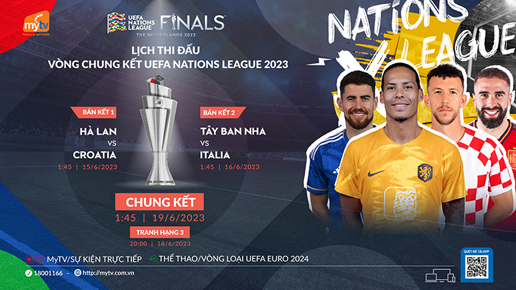 Vòng chung kết UEFA NATIONS LEAGUE 2023 - chờ đón 4 “ông lớn” phô diễn sức mạnh trực tiếp trên truyền hình MyTV