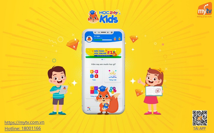 Giúp bậc tiểu học cập nhật kiến thức và kỹ năng hiệu quả với HOC247 Kids trên MyTV