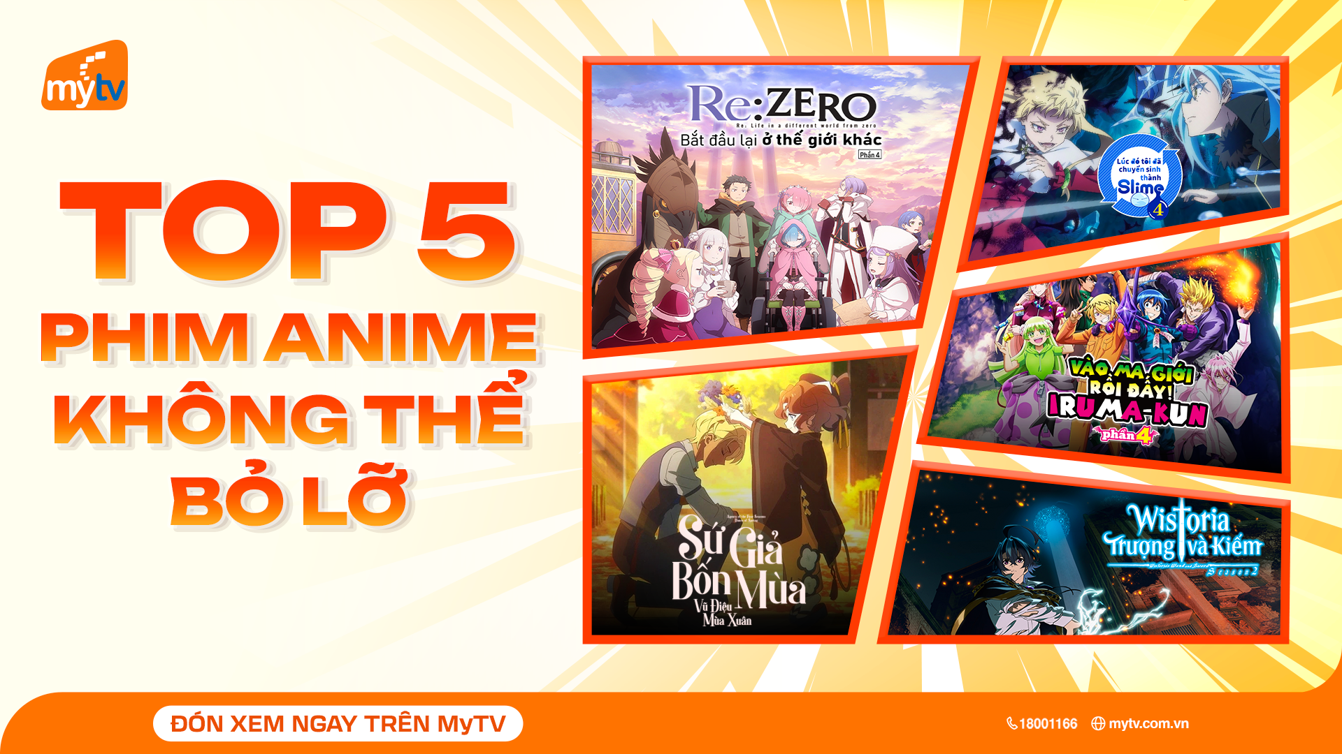 Anime mới tháng 4 trên MyTV: Xem ngay 5 siêu phẩm Nhật Bản hot nhất 2026