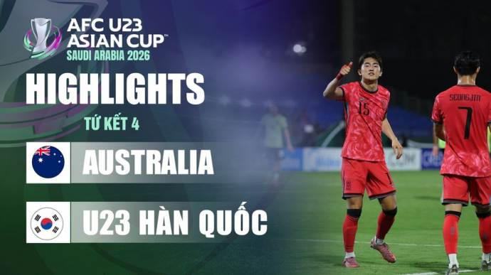 U23 Australia - U23 Hàn Quốc Tứ kết U23 Châu Á 2026